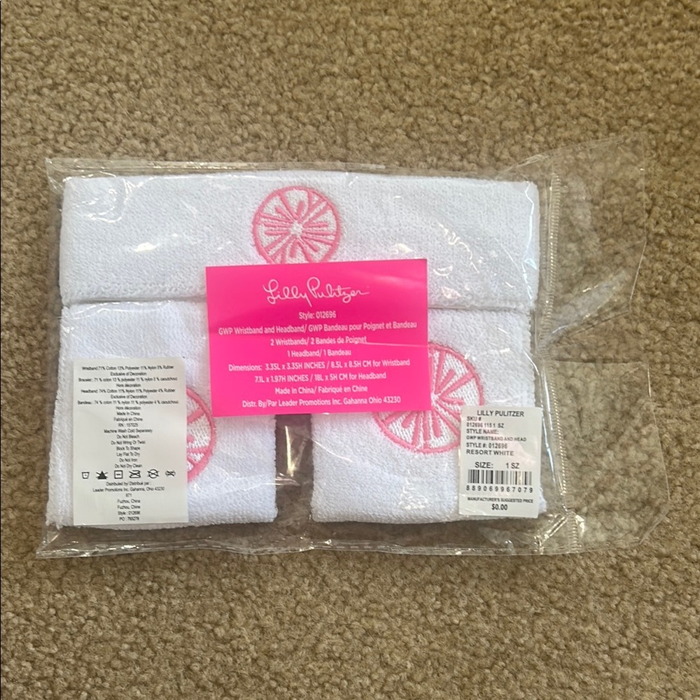 Lilly Pulitzer White and Pink Headband Set